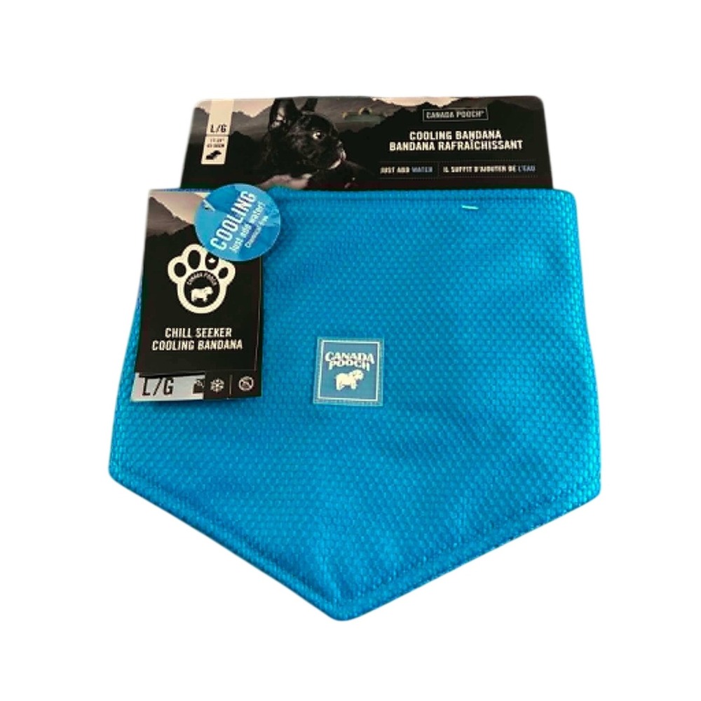 Canada Pooch Cooling Bandana Dog L/G Blue NEW Chill Seeker Mesh CP02938